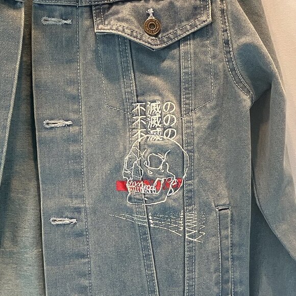 Brooklyn Cloth Graphic Print Streetwear Jean Jacket, Size: S - Picture 4 of 9